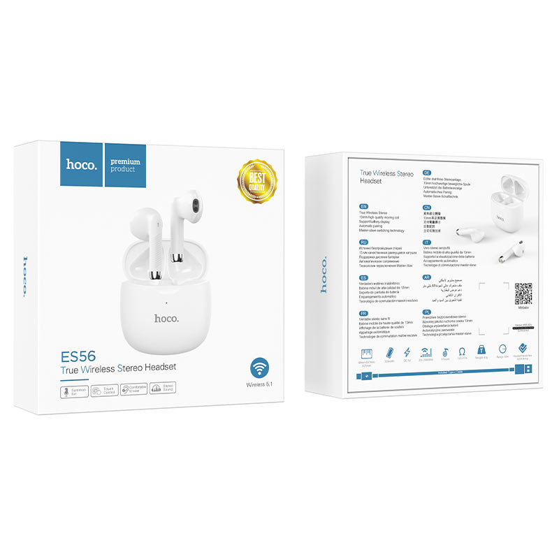Hoco ES56 True Wireless Bluetooth Earbuds - white