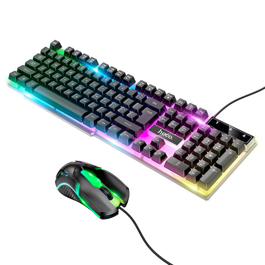 Hoco GM11 Glowing Gaming Keyboard & Mouse Combo - Black (English Version)