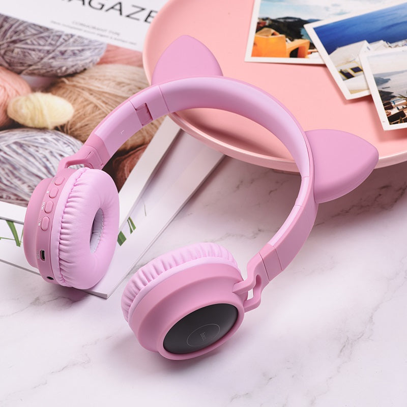 hoco. W27 Cat ear wireless V5.0 headphones Pink