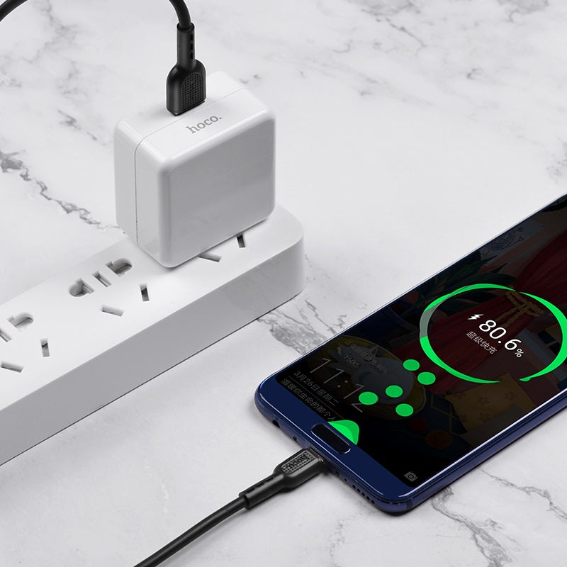Hoco X33 USB-C 5A Fast Charging Cable - 1m, - Black