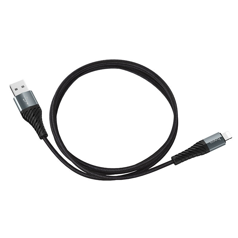 Hoco X38 Apple Nylon Braided Charging Cable - Black