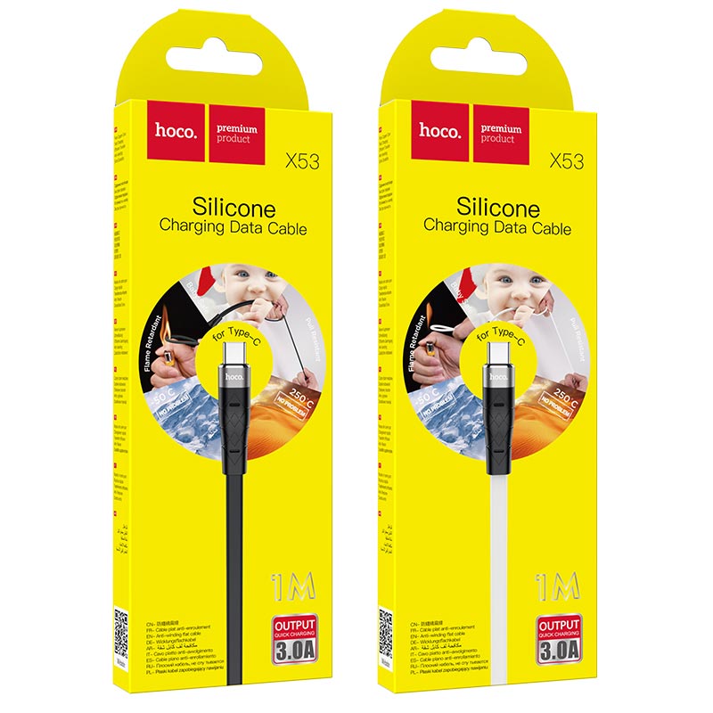 hoco. X53 Angel USB to Type-C silicone charging data cable 1M