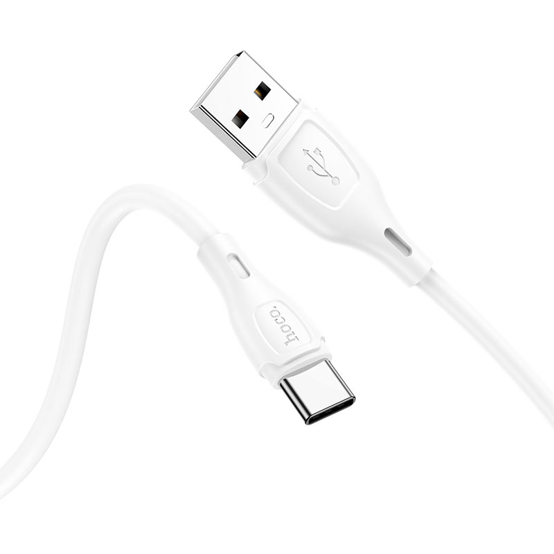 Hoco X61 USB-C Silicone Charging Cable - White