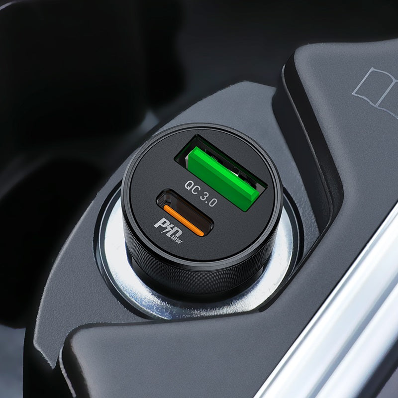 Hoco Z32B 20W PD + QC3.0 Car Charger - Black