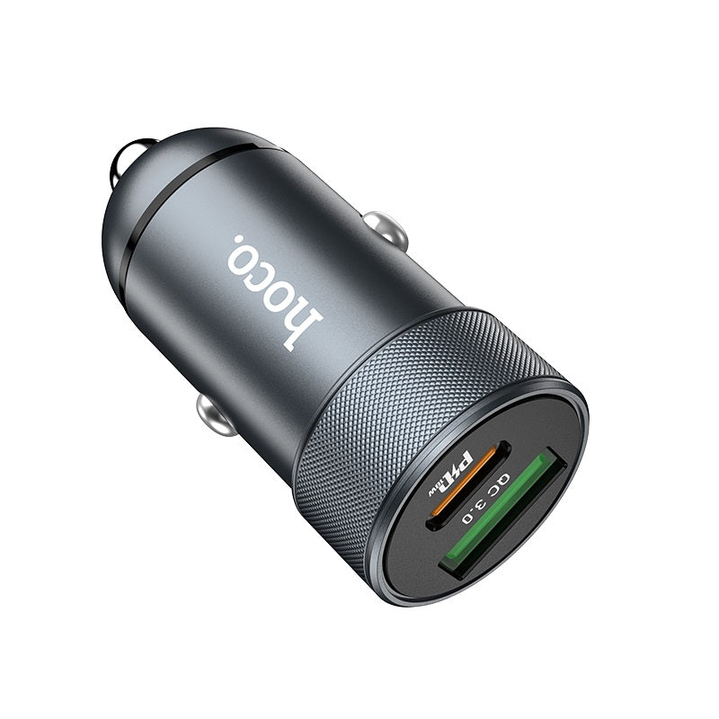 Hoco Z32B 20W PD + QC3.0 Car Charger - Black