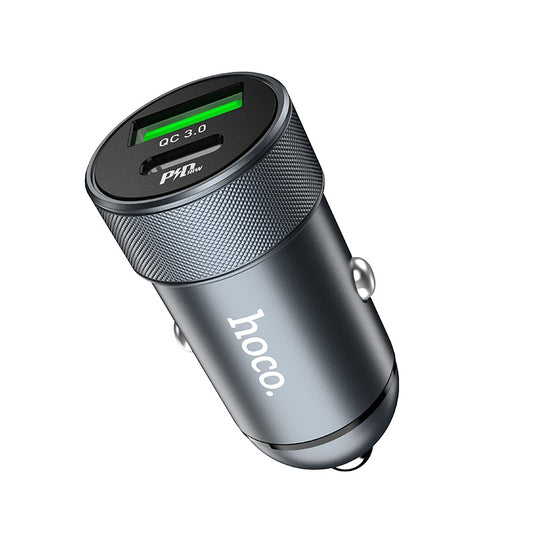 Hoco Z32B 20W PD + QC3.0 Car Charger - Black