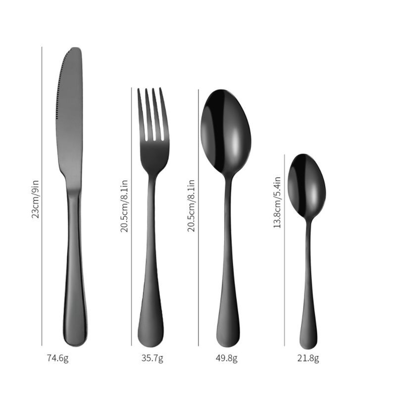 24 Pieces Yael Designer Modern Cutlery Set