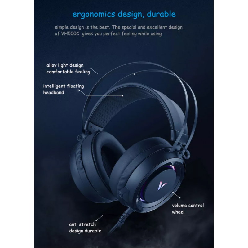 Rapoo VH500C Gaming Headset 7.1 Sound RGB LED Light – Shopfive
