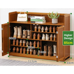 5 Tier Bamboo side-by-side Shoe Cabinet 85x117cm