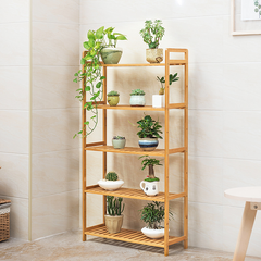 5 Tiers Adjustable Bamboo Storage Rack 68cm