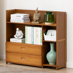 Bamboo 3 Tier Storage shelf with drawers 95cm