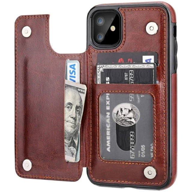 PU Leather Wallet Case with Card Pockets Back Flip Cover for Samsung Galaxy S9 Plus