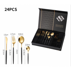 24PCs Yael Designer Premium Polished Cutlery Set