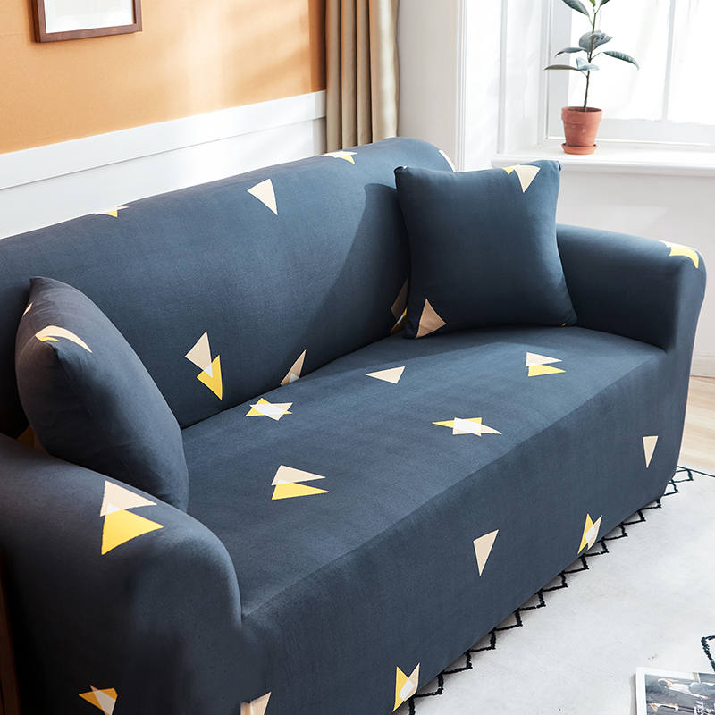 Sofa Cover Triangle Loft Pattern Navy Blue