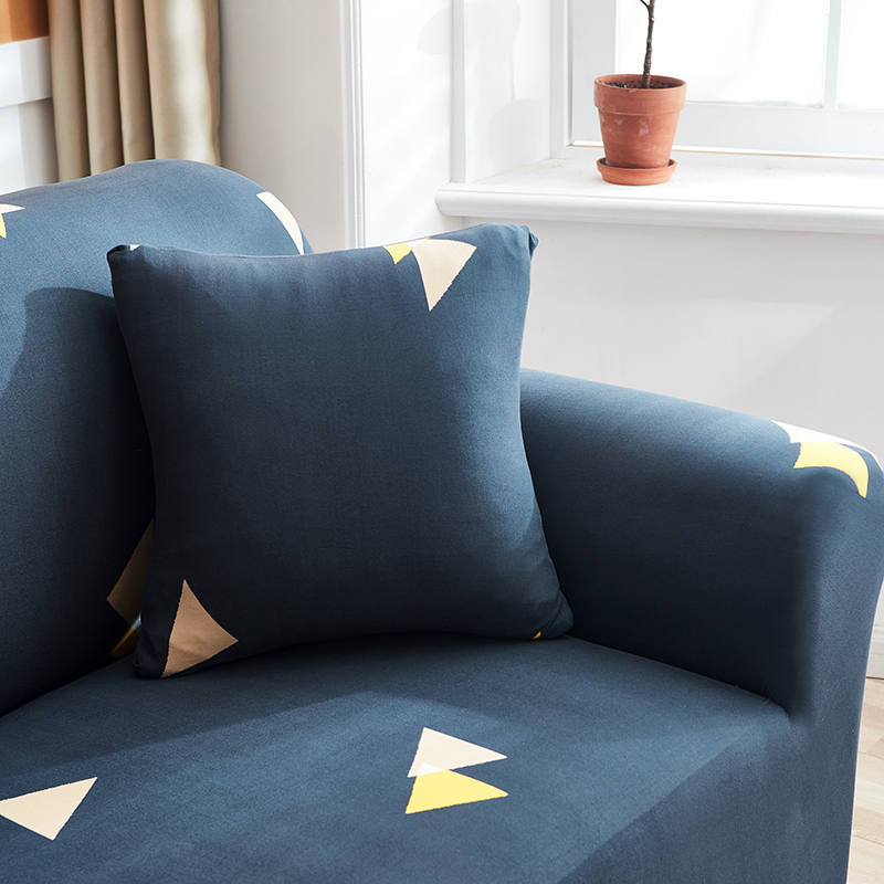 Sofa Cover Triangle Loft Pattern Navy Blue