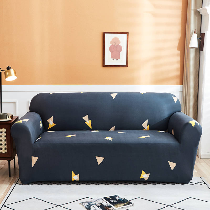 Sofa Cover Triangle Loft Pattern Navy Blue