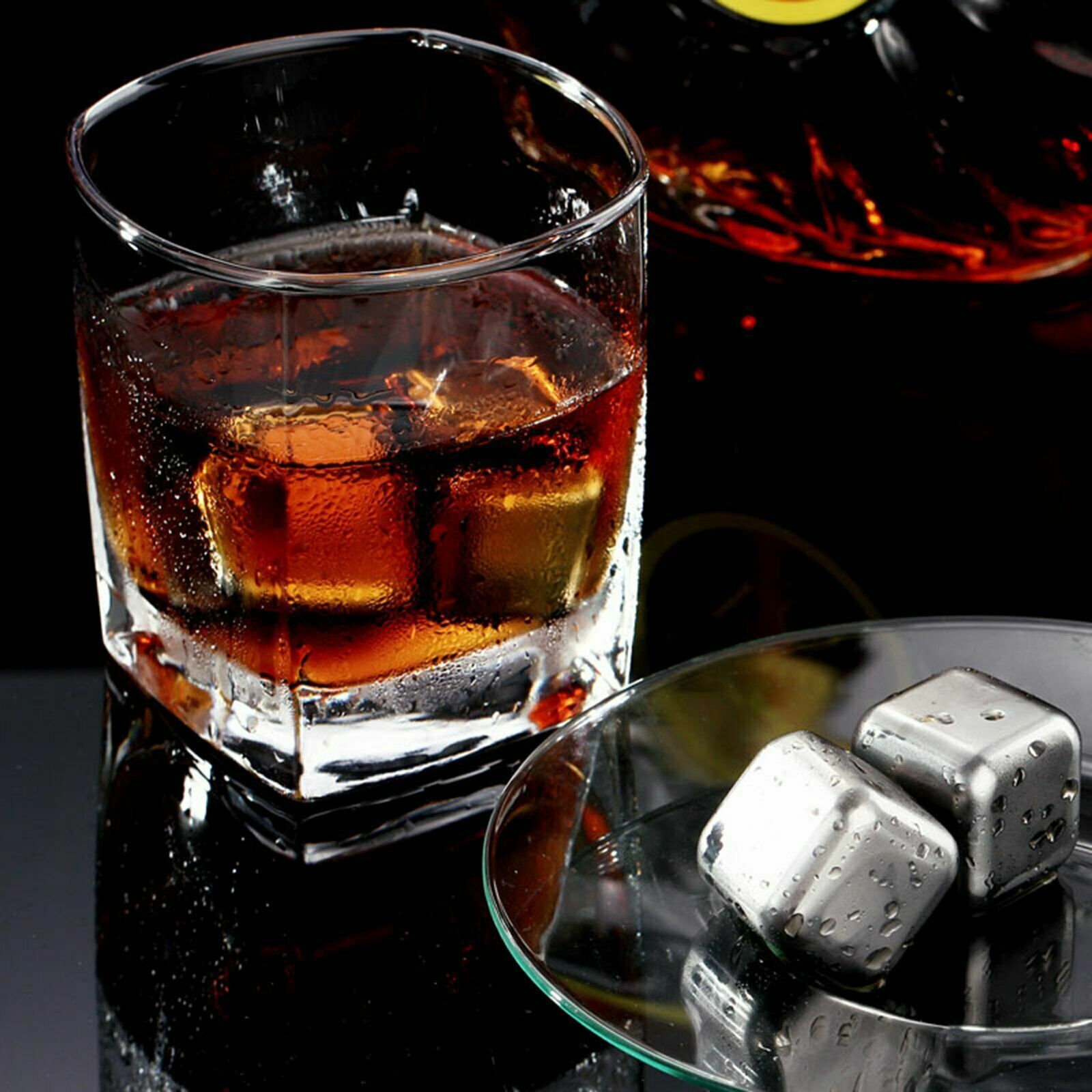 8pcs Stainless Steel Cooling Tool Ice Cubes  Whiskey Stones