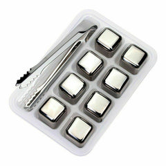 8pcs Stainless Steel Cooling Tool Ice Cubes  Whiskey Stones