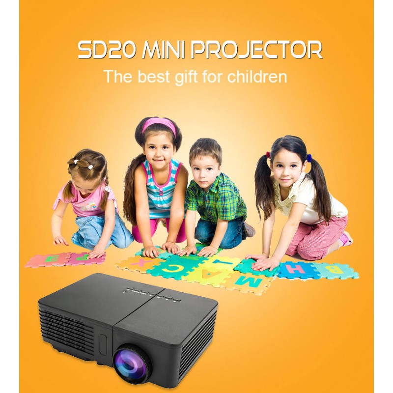 Mini Projector LED Full HD Mini Projector w/ USB, HDMI, VGA & Speaker - Black