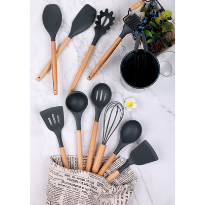 34Pcs Silicone Utensils Cooking Kitchen Set Cookware BPA Free