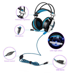 G7000 7.1 Virtual Surround Sound USB Game Headphone Headset With Mic