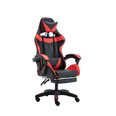 Gaming Chair with Headrest Footrest and Lumbar Support Red