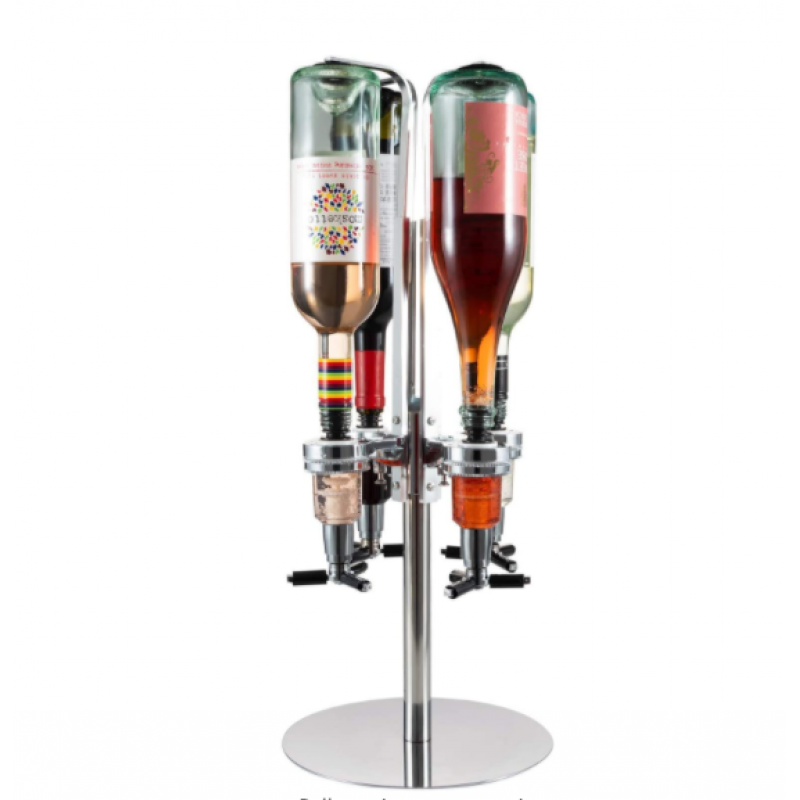 Professional 4-Bottle Revolving Liquor Dispenser Bar Butler