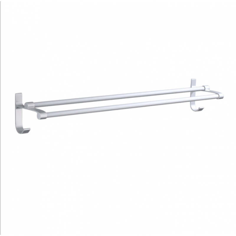 Aluminium Towel Rail with Hooks no drilling